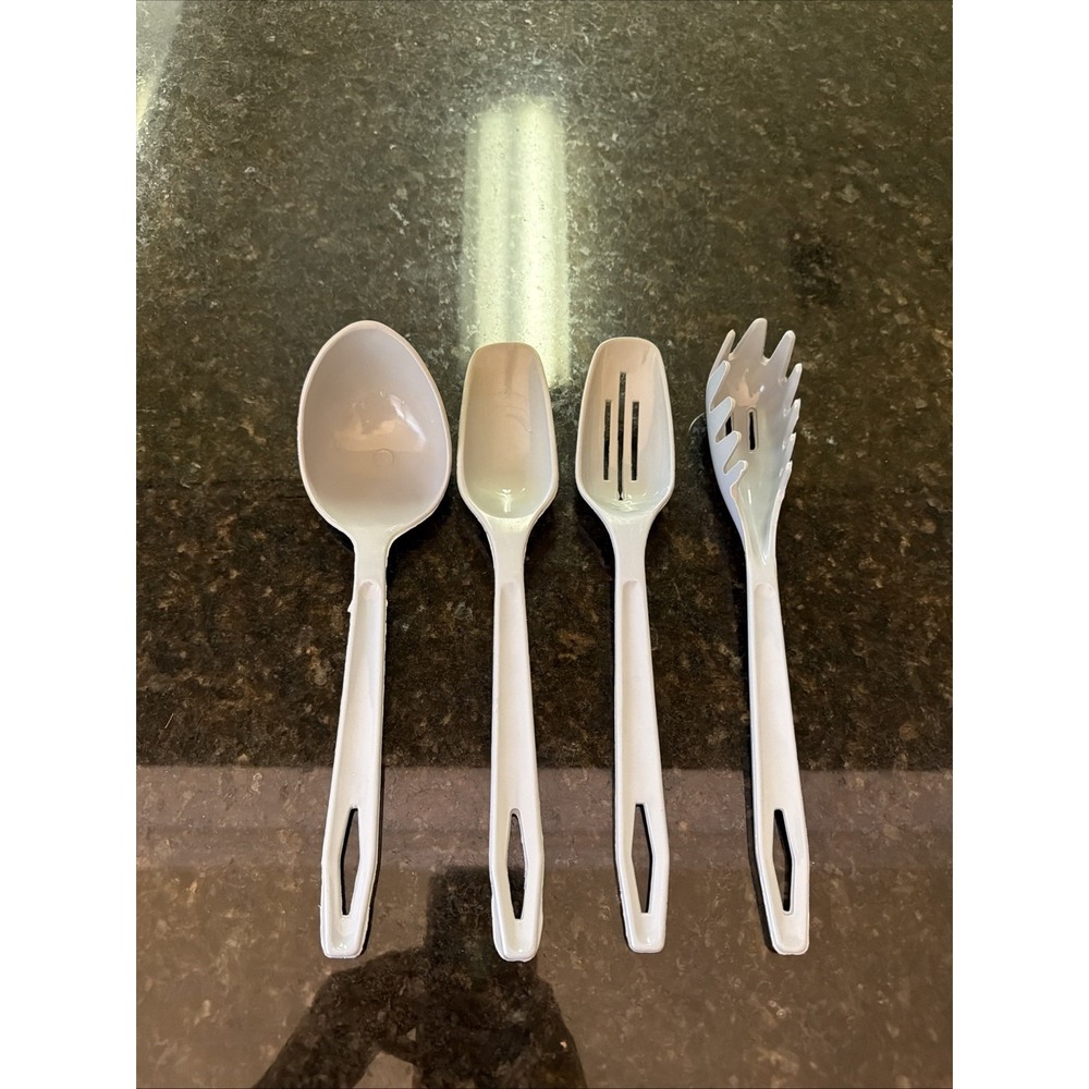 King Kraft Kitchen Utensil Lot Of 4 Spoon Slotted Spaghetti Light Blue Vintage